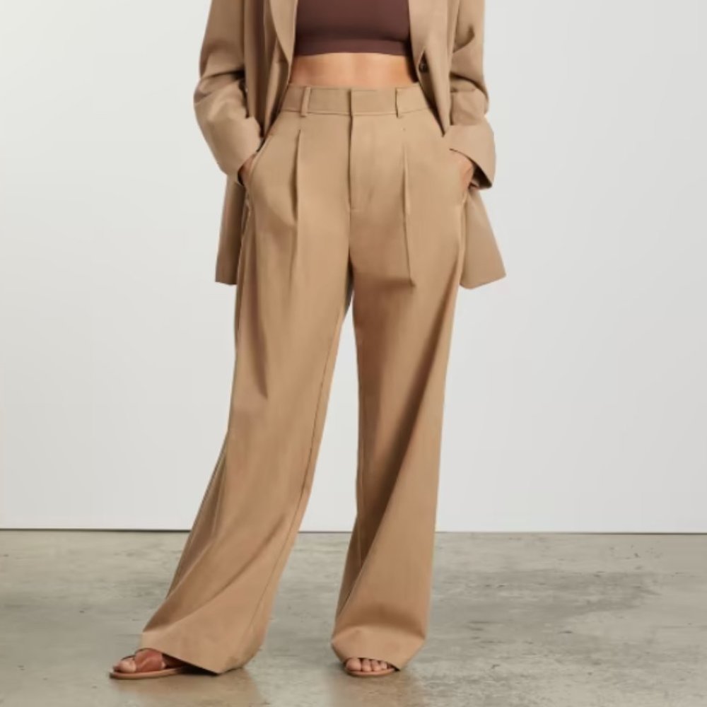 Everlane The Way-High Drape Pant in Ash Brown size 12 w 30"inseam